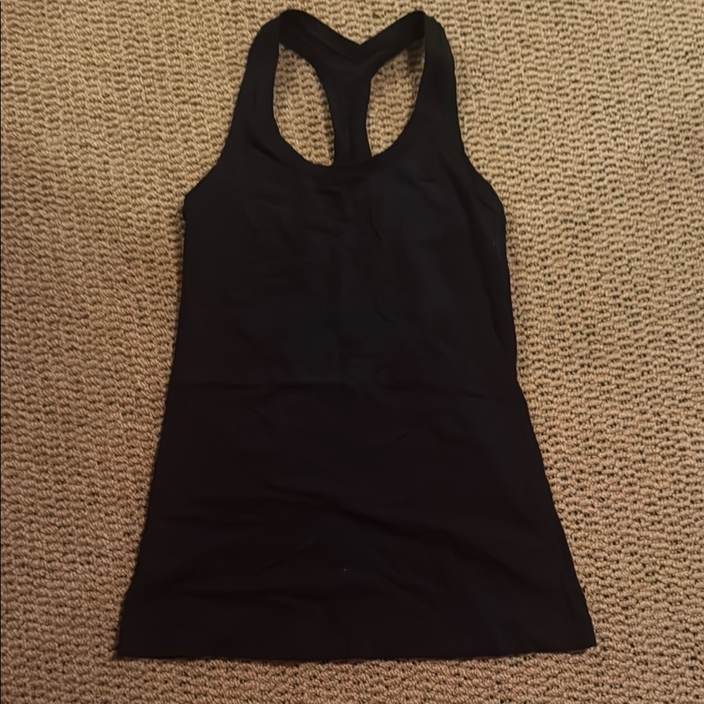 Lululemon Athletica Black Fitted Backless Tank Top